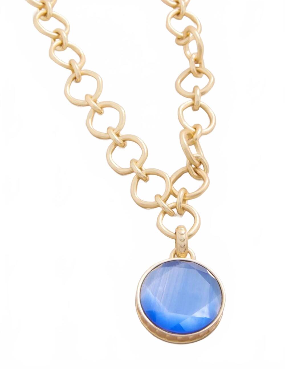 NEW SPARTINA 449 women's chunky necklace in optic blue
